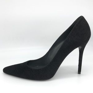 Stuart Weitzman 110 PUMP Women's High Heels Embossed Suede in Black Size 10.5 US